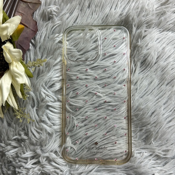Kate spade pink  glitter dot iphone 12 pro max case - Picture 2 of 7